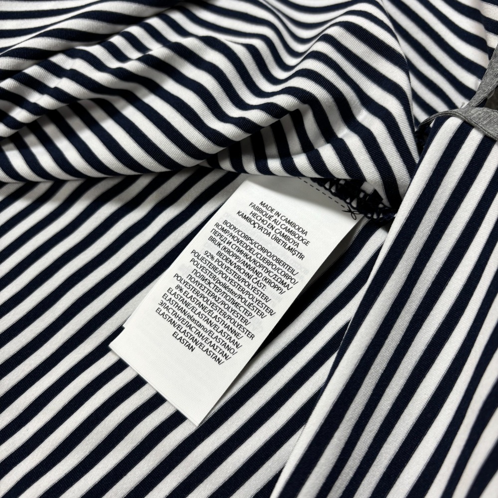Ralph Lauren RLX Polo Shirt Mens Large Black White Striped Wicking Performance - Picture 5 of 12